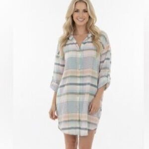Stars Above Pastel Plaid Nightshirt